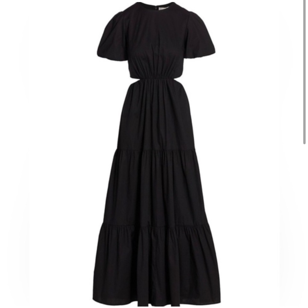 Black Tiered Ruffled Halter Maxi Dress